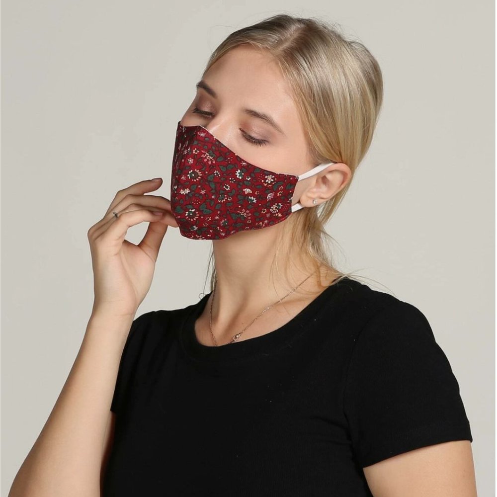 Two Pack Floral Pattern Face Mask - Picture 12 of 15